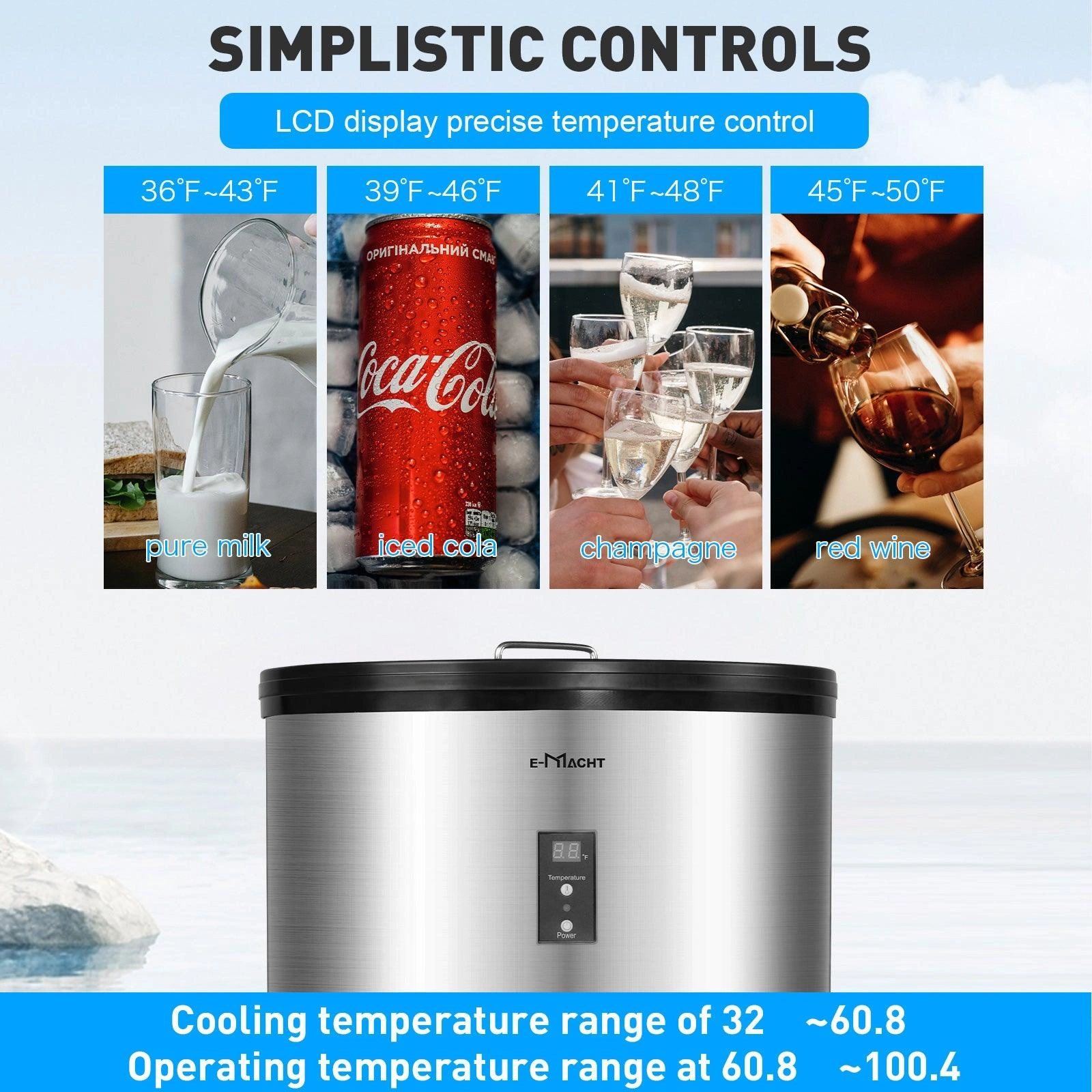 Chill Your Drinks: 1.8 Cu. Ft Beverage Fridge with Smart Display & Wheels