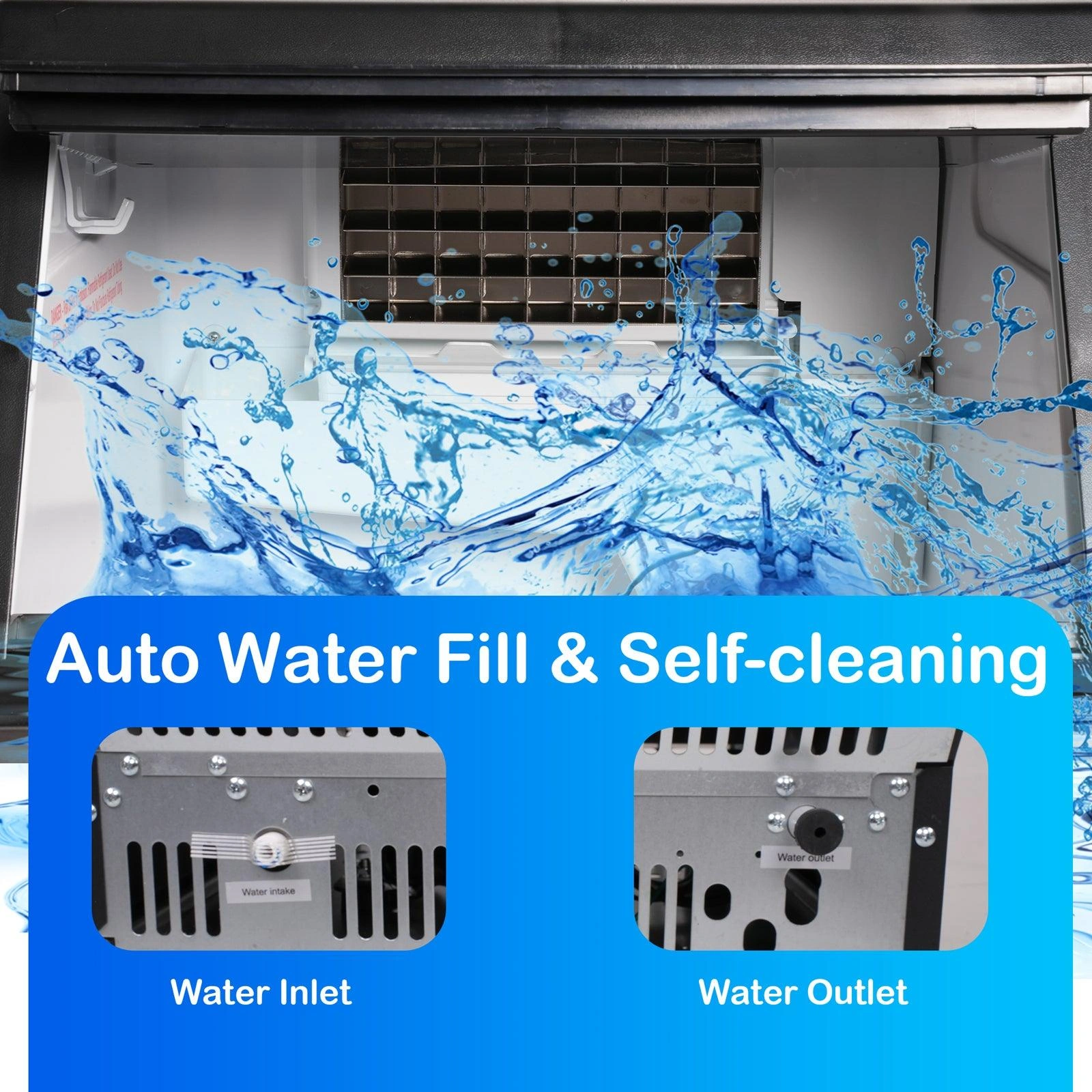 IceFlow Pro: Compact Stainless Steel Ice Maker – Fresh Ice On Demand!